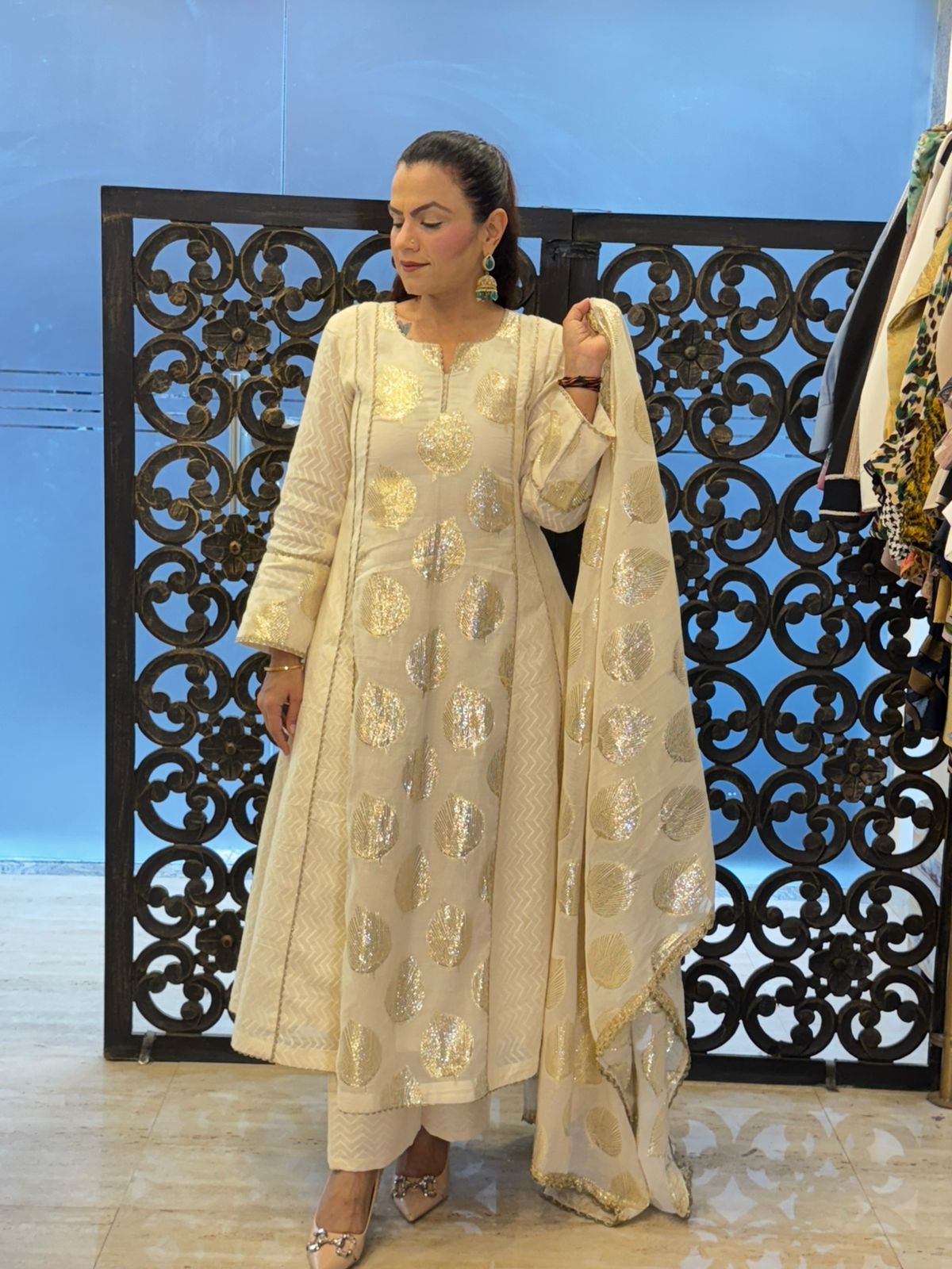 Paisley Ashaped - Cotton banarsi suit