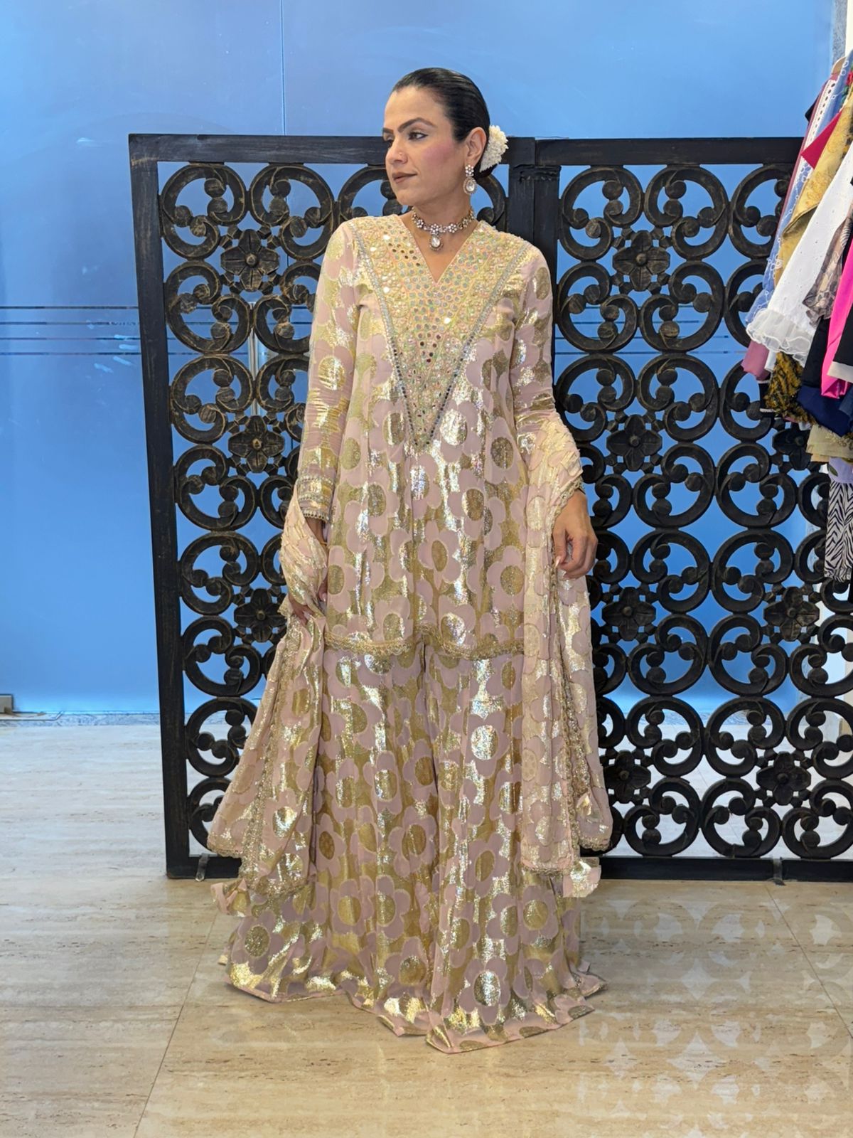 Garara suit - luxurious Banarsi fabric