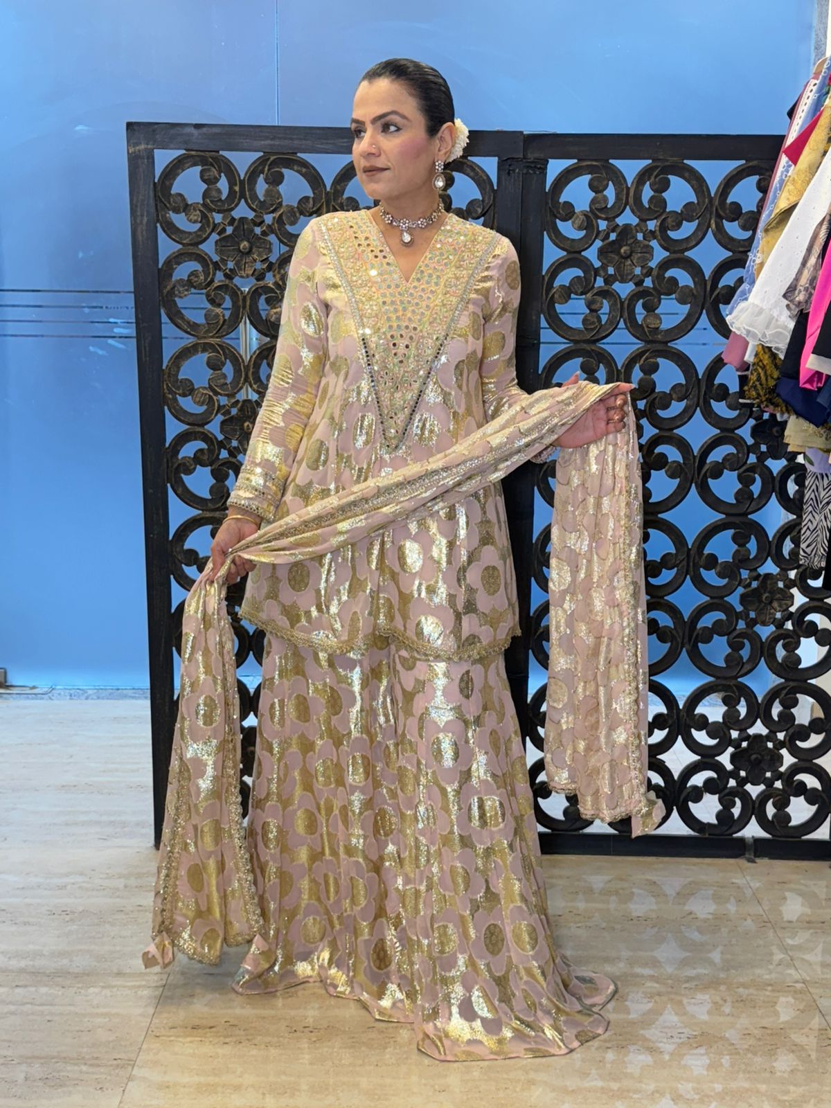 Garara suit - luxurious Banarsi fabric