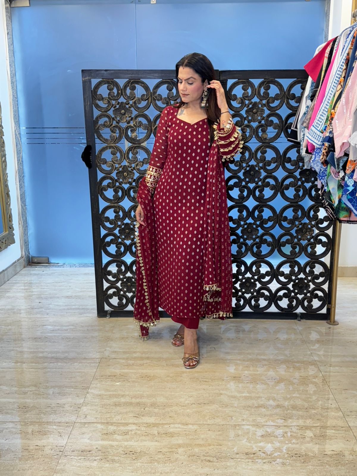 Sundariya Banarsi viscose suit